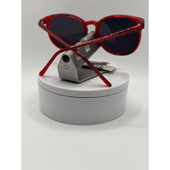 NEW Vintage Sunglasses | Preppy Plastic Style | Grey Lens Bright Red Frame #855 main image 7